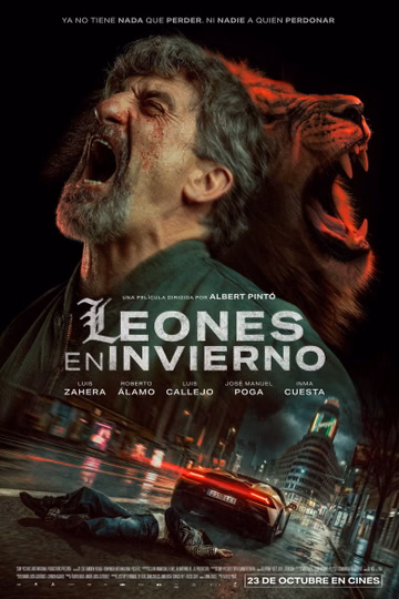 Póster de Leones en invierno
