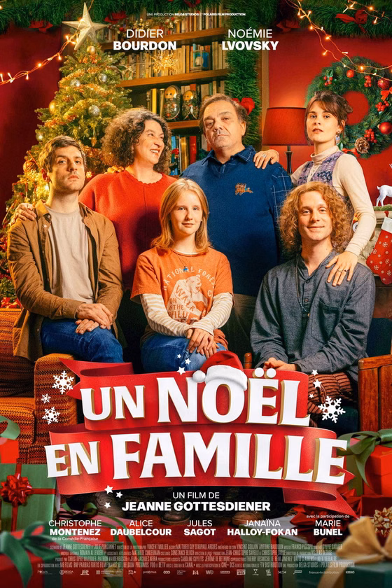 Póster de Navidad en familia